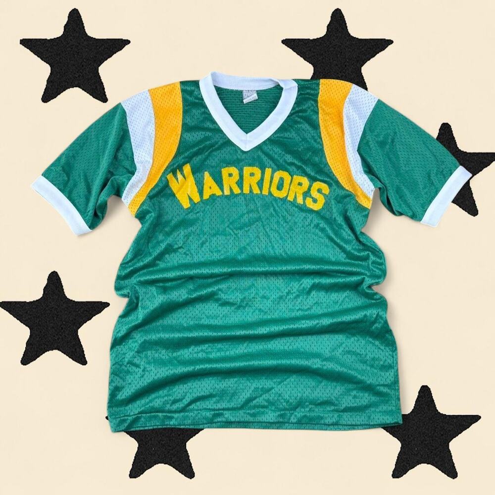 ★ Vintage Style “Warriors” green & yellow jersey ★